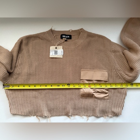 SER.O.YA Mid Cropped Devin Sweater in Tan Size‎ L - Picture 9 of 12